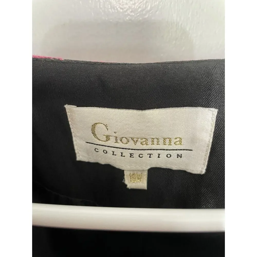 Giovanna Collection Over Coat Women’s Size 16 Pink Navy & White Floral Pattern